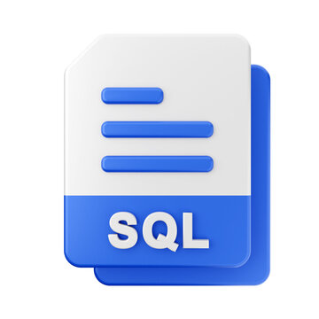 file SQL type icon illustration 3d render