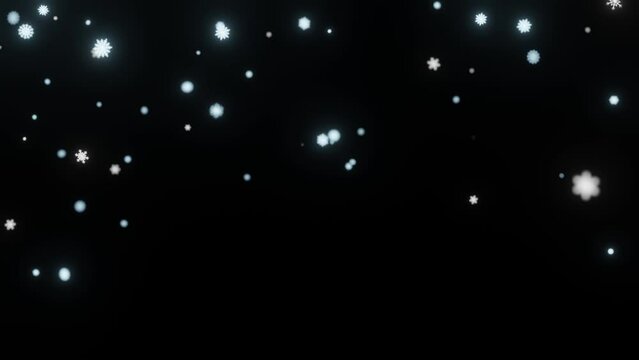 glow snowflake fall in balck bg