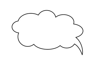 Cloud line icon. Graphic element for comics, character speech bubble. Communication and interaction. Minimal style, line art and outline. Tenderness and love. Cartoon flat vector illustration