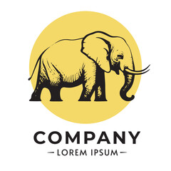 Elephant logo vector illustration. Indian Elephant vector illustration