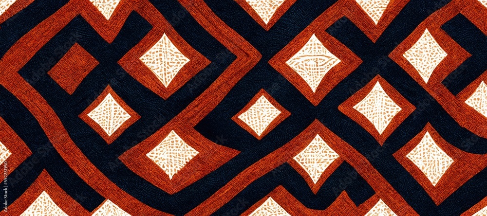 Wall mural Ethnic pattern. Maasai shuka pattern. Generative AI