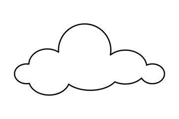 Cloud line icon. Graphic element for printing on fabric. Minimalistic creativity and art. Logotype for company or organization. Tenderness, love and dream concept. Cartoon flat vector illustration