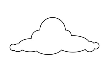 Cloud line icon. Sticker for social networks and messengers. Communication and interaction, speech bubble for comics. Weather forecast, climate and atmosphere. Cartoon flat vector illustration