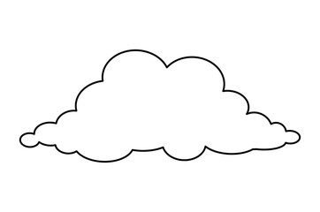 Cloud line icon. Design element for invitation and greeting postcards. Love and tenderness, fantasies and dreams. Weather forecast, climate and atmosphere, weather. Cartoon flat vector illustration