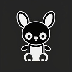 Fototapeta premium Icon of Baby Animal. Minimalist Isotype Design. 2D Flat Simplified Style. Copyspace for TEXT