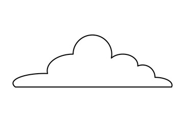 Cloud line icon. Poster or banner for website. Minimalistic creativity and art. Weather and climate, atmosphere. Summer and spring season. Template, layout and mockup. Cartoon flat vector illustration