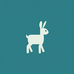 Obraz premium Icon of Baby Animal. Minimalist Isotype Design. 2D Flat Simplified Style. Copyspace for TEXT