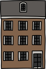 Fototapeta premium doodle freehand drawing of a retro house.