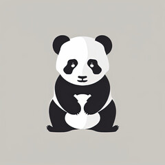 Fototapeta premium Icon of Baby Animal. Minimalist Isotype Design. 2D Flat Simplified Style. Copyspace for TEXT