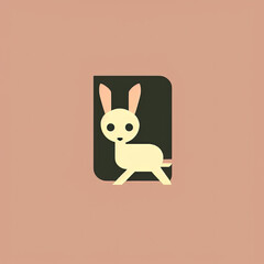 Fototapeta na wymiar Icon of Baby Animal. Minimalist Isotype Design. 2D Flat Simplified Style. Copyspace for TEXT