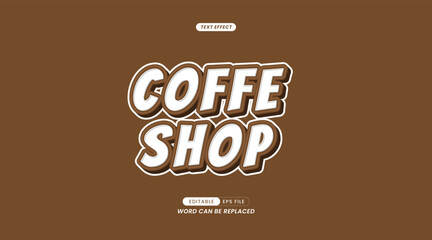 Coffee Shop 3D Text Effect. easy to use and edit