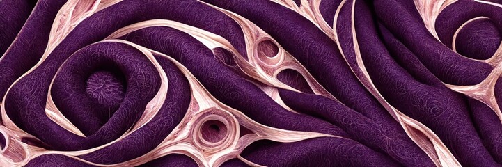 Violet swirling fabric pattern. twirl. Generative AI