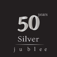 50 year silver jubilee vector - obrazy, fototapety, plakaty