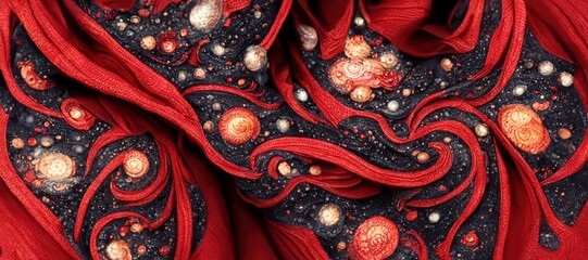 Universe pattern inside fabric. Generative AI