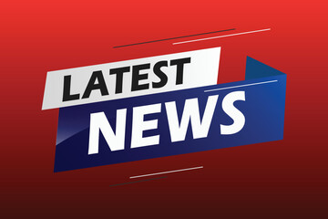 Fototapeta premium Latest news word concept vector illustration with blue lines modern futuristic 3d style for landing page template ui web mobile app poster banner flyer background gift card coupon label wallpaper