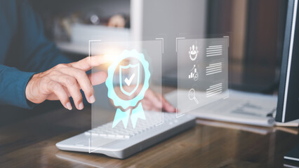 best quality assurance concept for product assurance, standard quality. business insurance Industry...