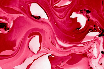  Abstract background, made in the technique of fluid art. Demonstrating the colors of 2023 - Viva Magenta