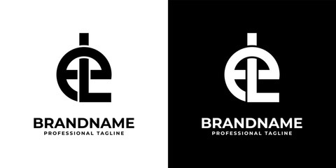 Letter EL or LE Monogram Logo - obrazy, fototapety, plakaty