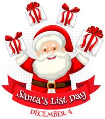 Santa's list day text banner design
