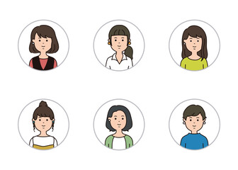 女性の表情アイコン