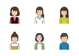 女性の表情アイコン