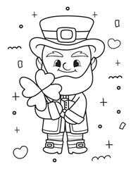St. Patrick day outline, coloring pages for kid 