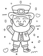 St. Patrick day outline, coloring pages for kid 
