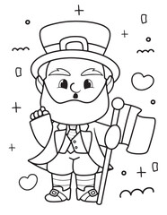 St. Patrick day outline, coloring pages for kid 
