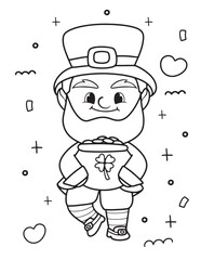 St. Patrick day outline, coloring pages for kid 