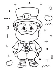 St. Patrick day outline, coloring pages for kid 