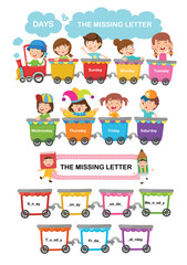 Fill in the missing letters illustration vector