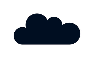 Black cloud icon. Design element for printing on fabric. Minimalistic creativity and art, abstract silhouette. Symbol of good weather, climate and atmosphere. Cartoon flat vector illustration
