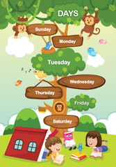illustration of months and day vector