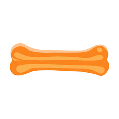 Bone treat for a puppy. Item for animal store. Vector illustration of accessories for pet, food for cats and dogs isolated on white. Pet shop