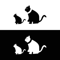Cat animal logo template design . icon logo . silhouette logo 