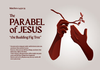 Parable of Jesus Christ about The Budding Fig Tree - obrazy, fototapety, plakaty