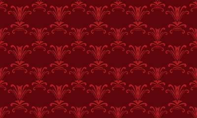 Plakat Damask Fleur de Lis seamless pattern vector background wallpaper
