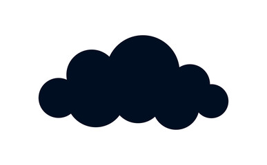 Black cloud icon. Metaphor of love, tenderness and care. Design element for greeting and invitation cards. Good weather, climate and atmosphere. Template and layout. Cartoon flat vector illustration