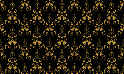 Damask Fleur de Lis border vector seamless pattern background wallpaper Fleur de Lis pattern Scandinavian batik Digital texture Design for print printable fabric saree border.