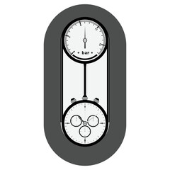 Pressure gauge icon making espresso Stock Illustration.