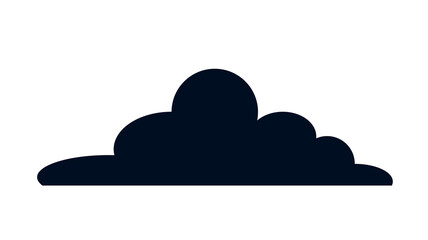 Black cloud icon. Graphic element for website. Logo for company and organization. Abstract silhouette, minimalist creativity and art. Aesthetics and elegance. Cartoon flat vector illustration