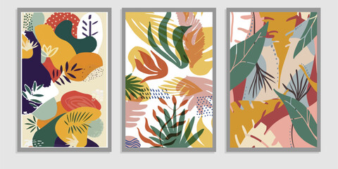 set of floral backgrounds