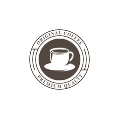 Round coffee shop logo template design