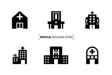 Medical building icon set for multipurpose use