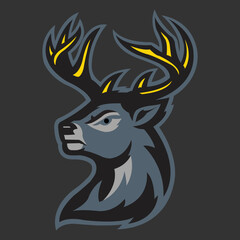 Deer head creative vector logo design. Deer illustration.