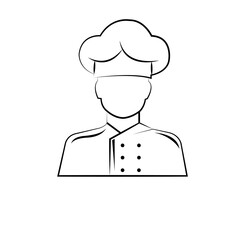 Chef Simple Logo Simple Line Art Symbol,Chef Person Abstract illustration Logo Design Vector.