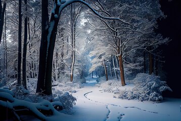 Snowy Winter Woodland