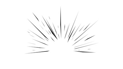 Abstract comic book flash explosion radial lines on transparent background. Vector illustration superhero design. Bright black light strip burst. Flash ray blast glow. Speed lines Manga frame. Anime.