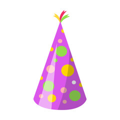 Cone hat vector illustration. Colorful caps for birthday, carnival, anniversary, Christmas for children isolated on white background