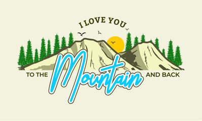 Mountain T-Shirt Design. Vector File Formats, EPS (Editable)
